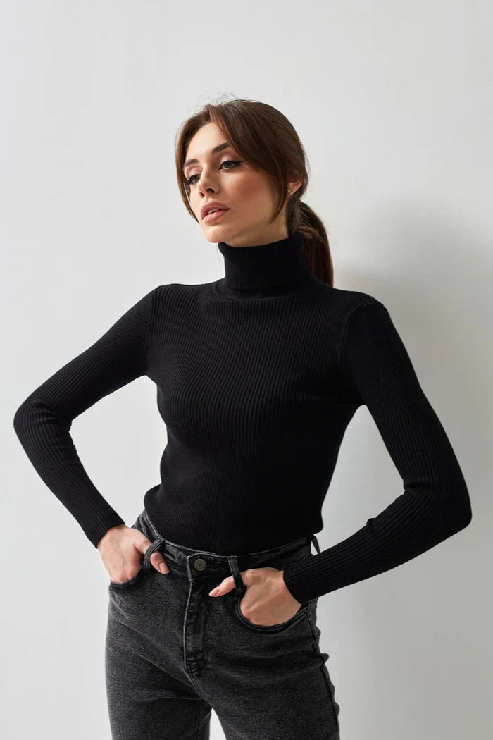 ROSA | ETERNA CONTOUR RIBBED TURTLENECK SWEATER