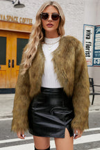 Stylish Winter Fluffy Faux Fur Jacket