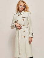 Elegant classic long trench coat