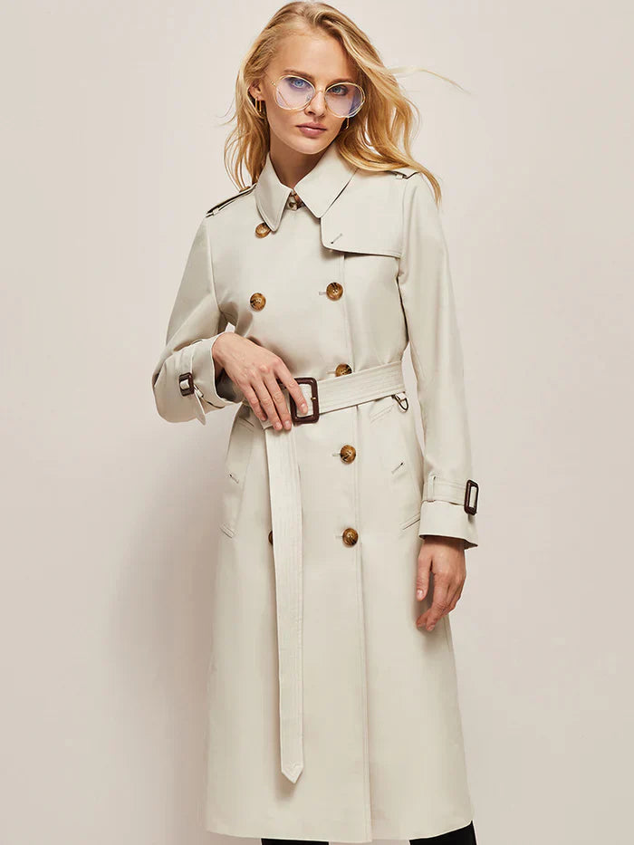 Elegant classic long trench coat