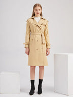 Classic relaxed trench coat with a waist tie