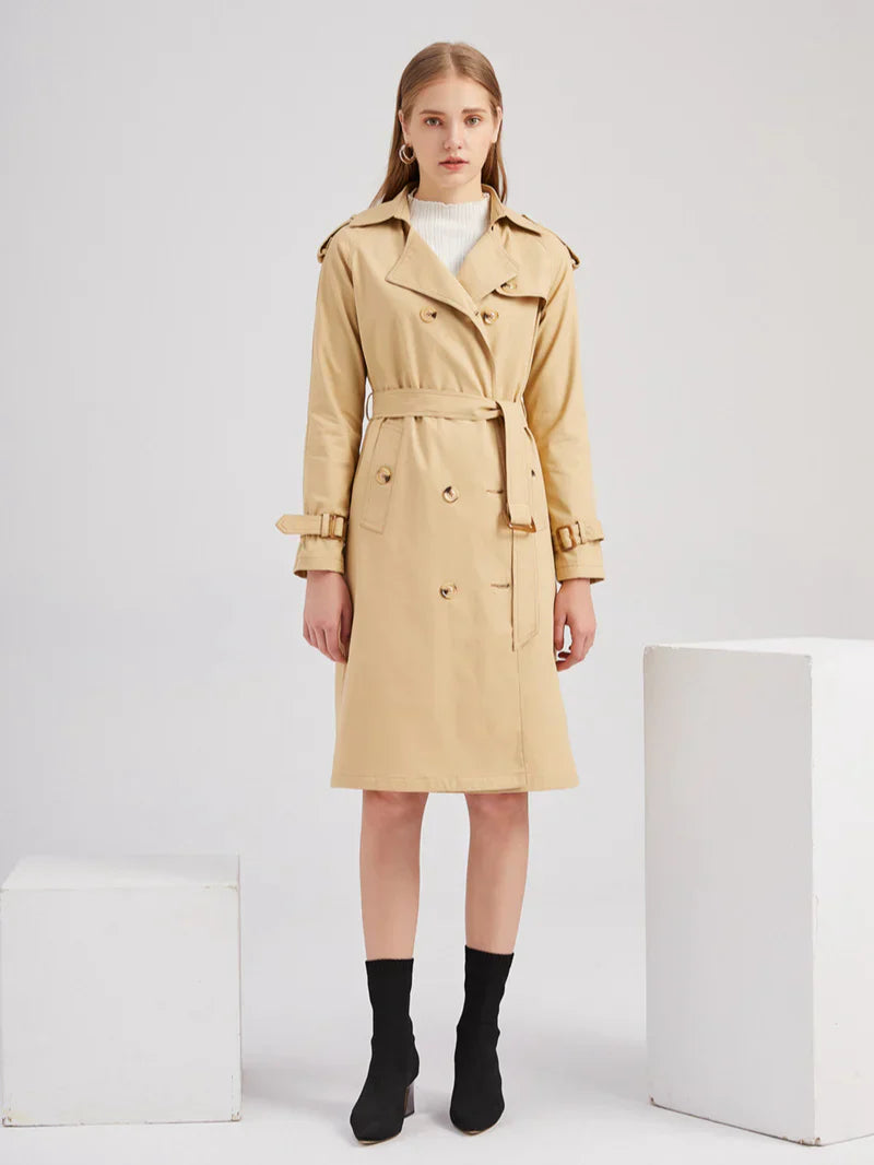 Classic relaxed trench coat with a waist tie