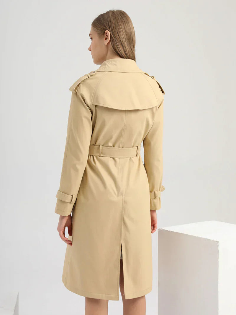Classic relaxed trench coat with a waist tie
