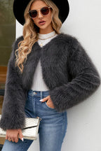 Stylish Winter Fluffy Faux Fur Jacket