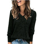 Women’s V-neck long-sleeve sweater