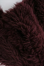 Plush Burgundy Shaggy Faux Fur Jacket
