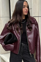 JARA | ELEGANT URBAN OVERSIZED LEATHER JACKET