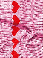 MILA | KNIT SWEATER WITH RED HEARTS PATTERNS