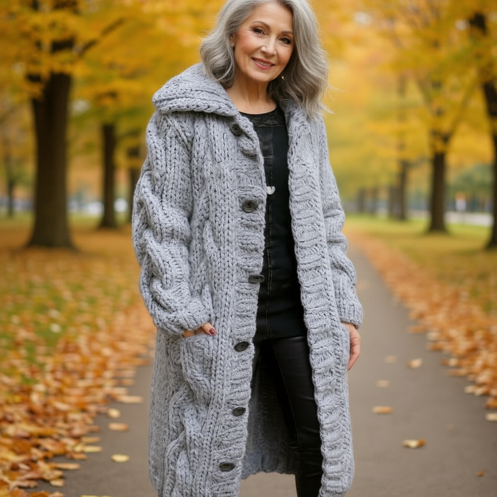 ARIA | COZY KNIT COAT GREY