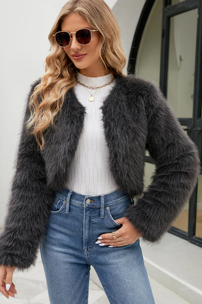 Stylish Winter Fluffy Faux Fur Jacket