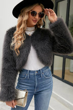 Stylish Winter Fluffy Faux Fur Jacket
