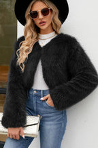Stylish Winter Fluffy Faux Fur Jacket