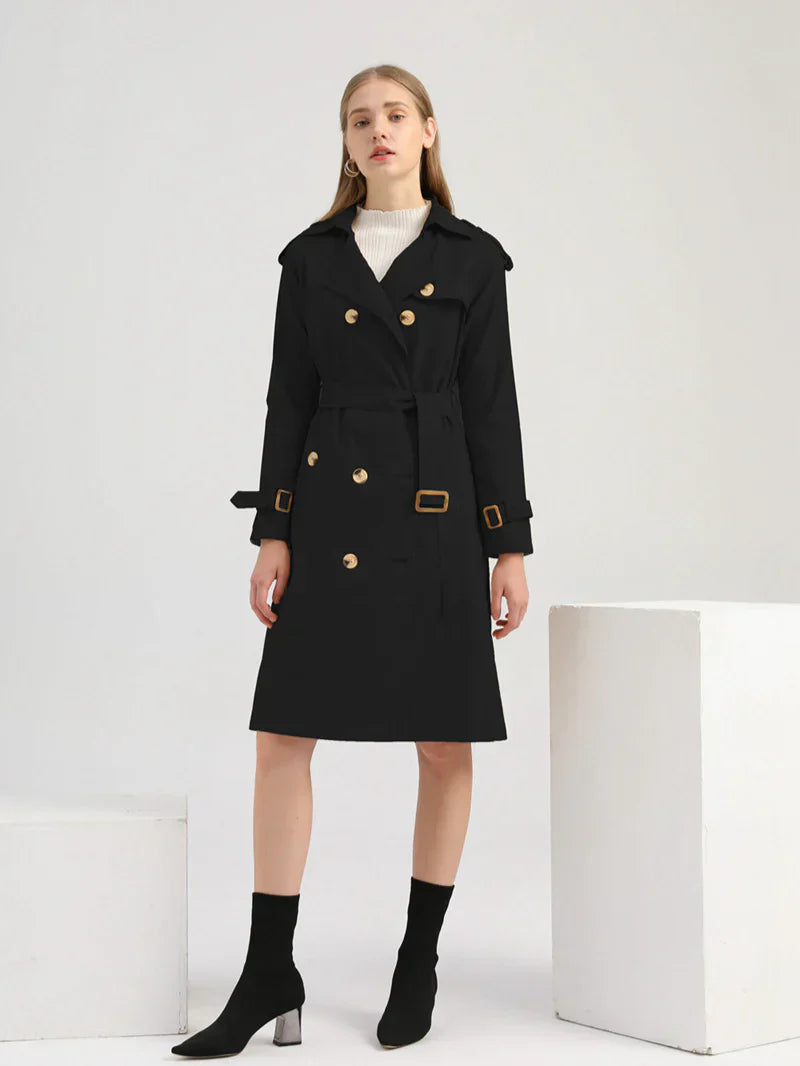 Classic relaxed trench coat with a waist tie