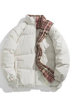 FREYA | REVERSIBLE DOWN JACKET WITH PLAID LINING