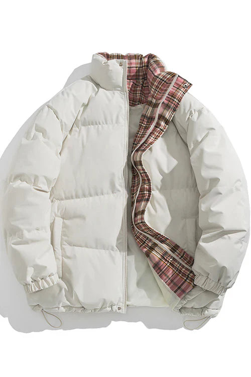 FREYA | REVERSIBLE DOWN JACKET WITH PLAID LINING