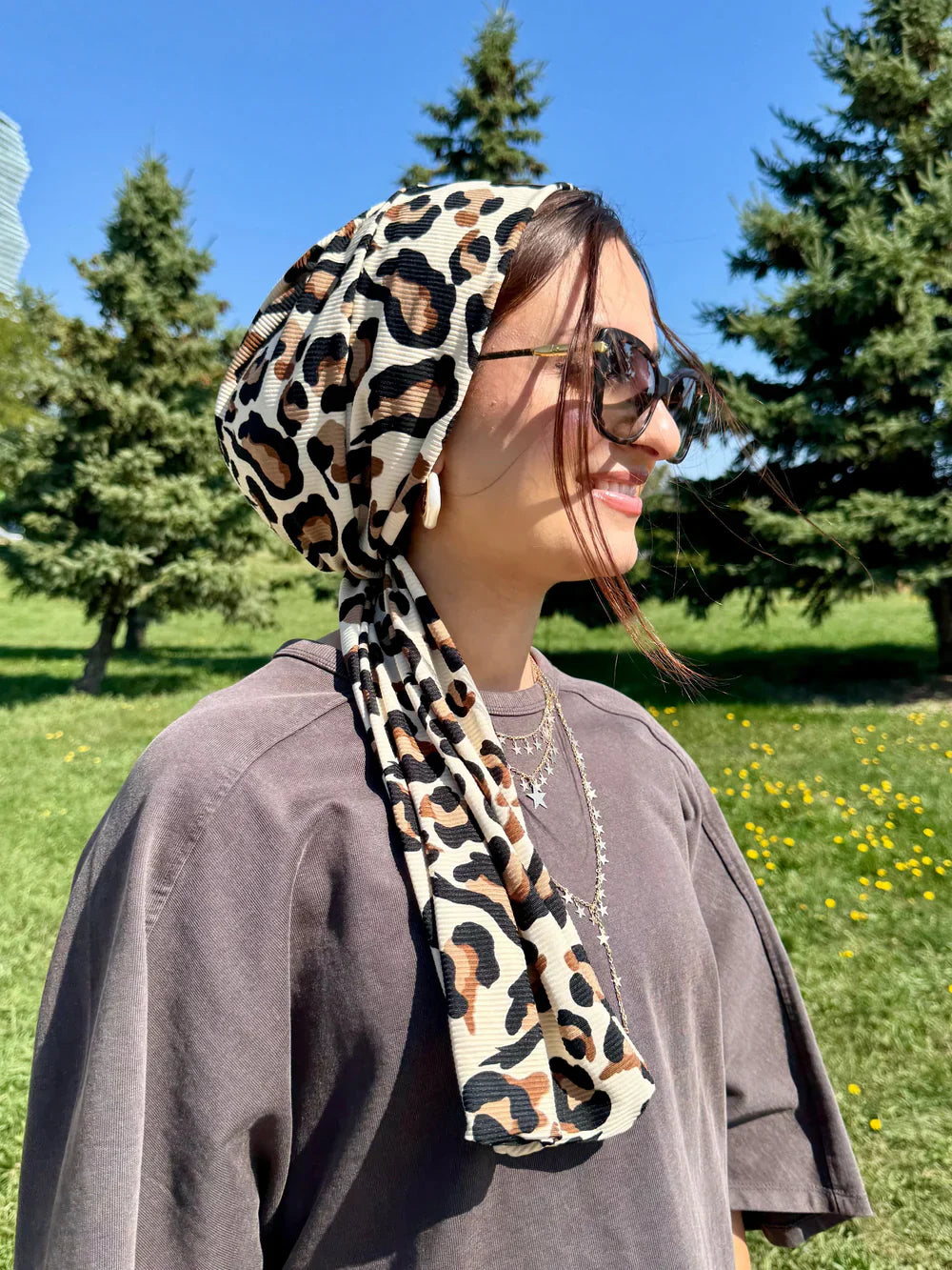 Ribbed Beanie Wrap Printed