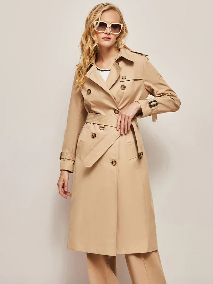 Elegant classic long trench coat