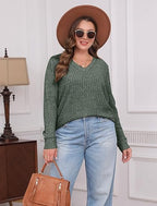 Women’s V-neck long-sleeve sweater
