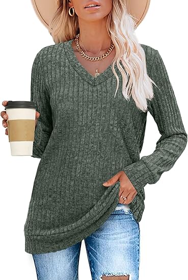 Women’s V-neck long-sleeve sweater