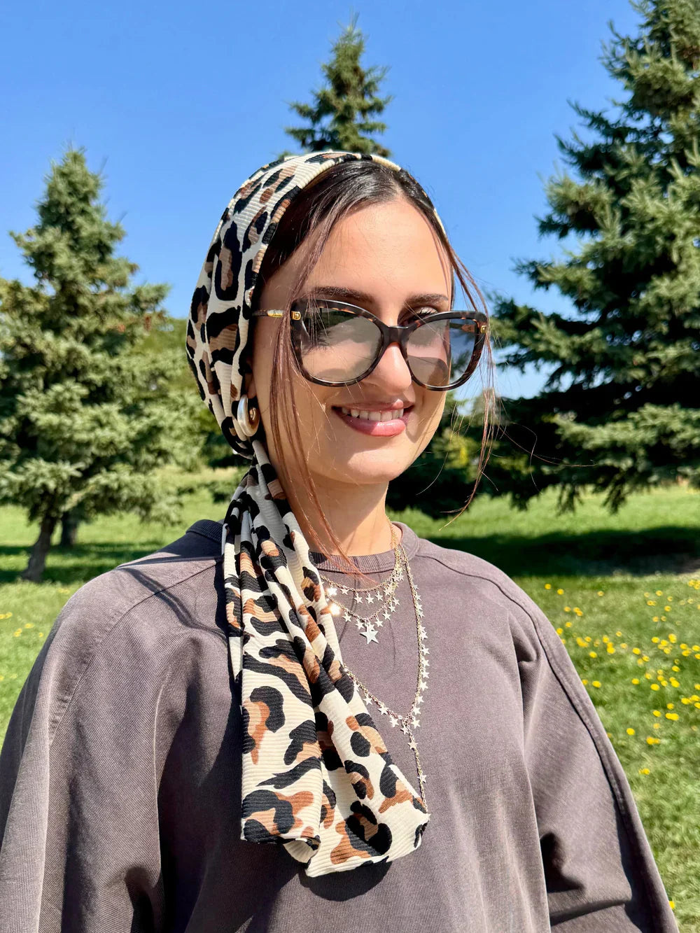 Ribbed Beanie Wrap Printed