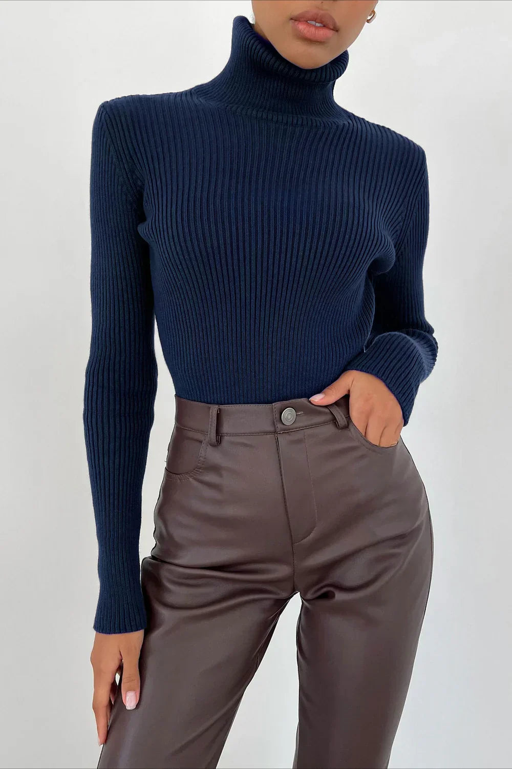 ROSA | ETERNA CONTOUR RIBBED TURTLENECK SWEATER