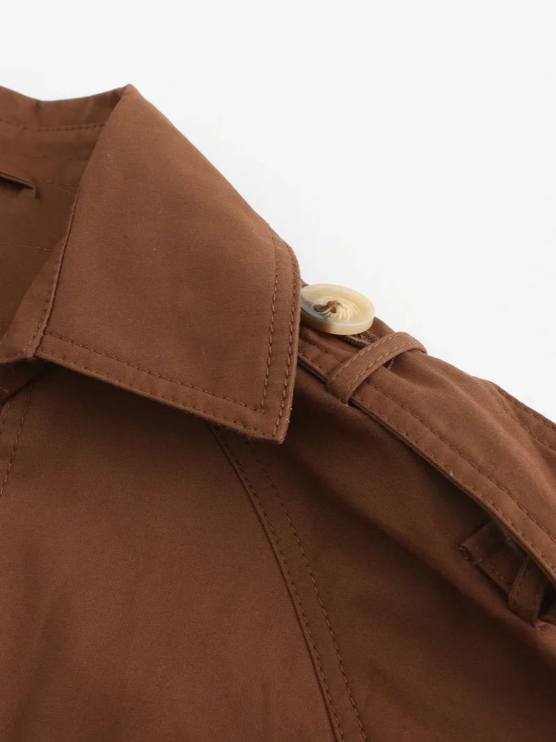 Classic relaxed trench coat with a waist tie