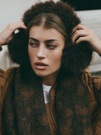 Dark brown faux fur earmuffs