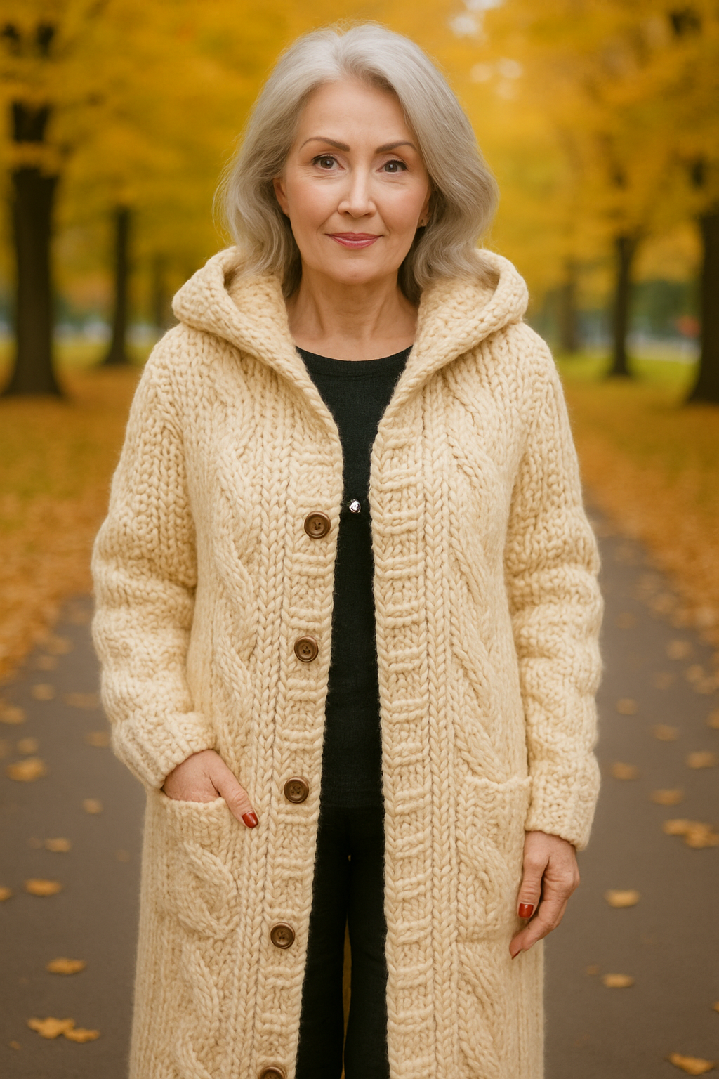 ARIA | COZY KNIT COAT BEIGE