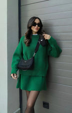 Allegra Luxe – Two-Piece Knit Set: Sweater + Skirt