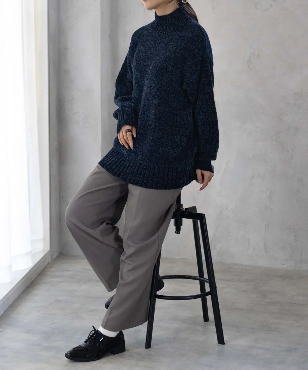 SOLENE LUXE | THICK HIGH-COLLAR SWEATER IN KOREAN STYLE