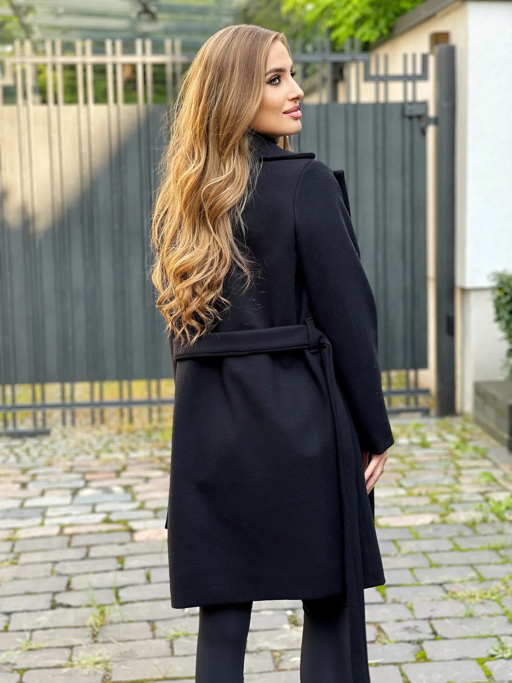 EMMA | LONG OVERSIZED WOOL-BLEND COAT WITH BELT AND LINING