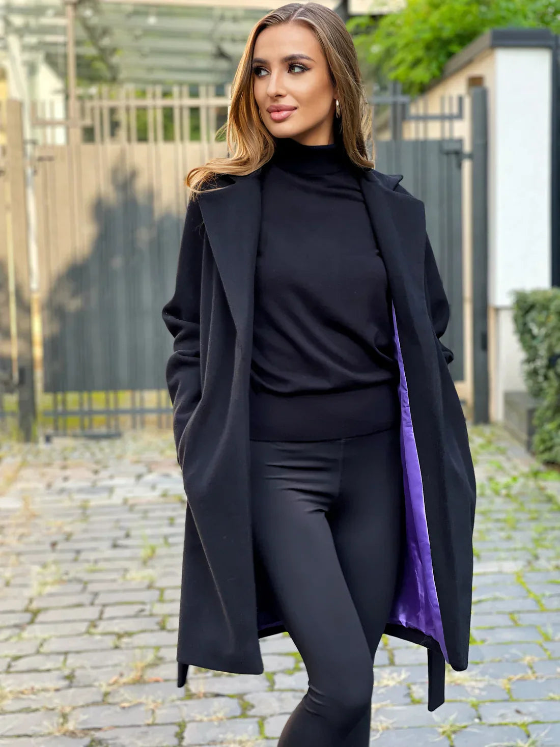 EMMA | LONG OVERSIZED WOOL-BLEND COAT WITH BELT AND LINING