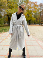 EMMA | LONG OVERSIZED WOOL-BLEND COAT WITH BELT AND LINING