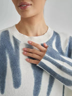 NOELLE | KNITTED SWEATER WITH ABSTRACT PRINT