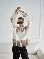 NOELLE | KNITTED SWEATER WITH ABSTRACT PRINT