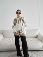 NOELLE | KNITTED SWEATER WITH ABSTRACT PRINT