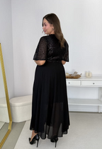Glimmer – Long Maxi Dress with a Chiffon Skirt and Sequin Detailing