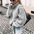 NORA | COZY CHIC CHUNKY TURTLENECK SWEATER WITH DOLL SLEEVES