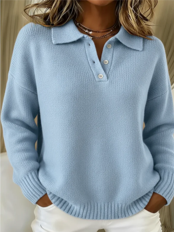 AMARA | ELEGANT KNIT POLO SWEATER