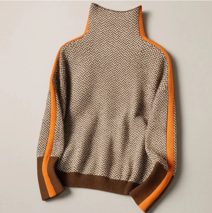 CELINE | CHEVRON-KNIT TURTLENECK SWEATER