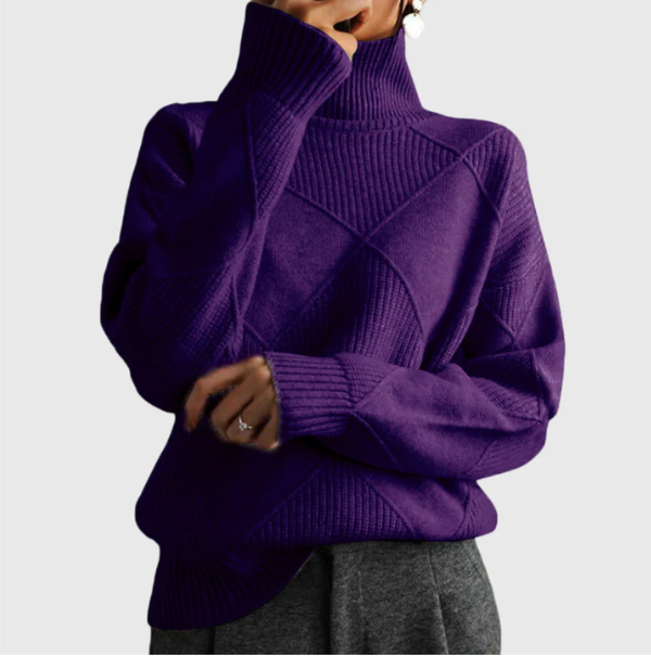 JULIA | MODERN GEOMATRIC TURTLENECK SWEATER