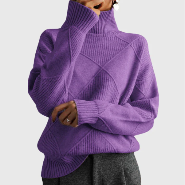 JULIA | MODERN GEOMATRIC TURTLENECK SWEATER