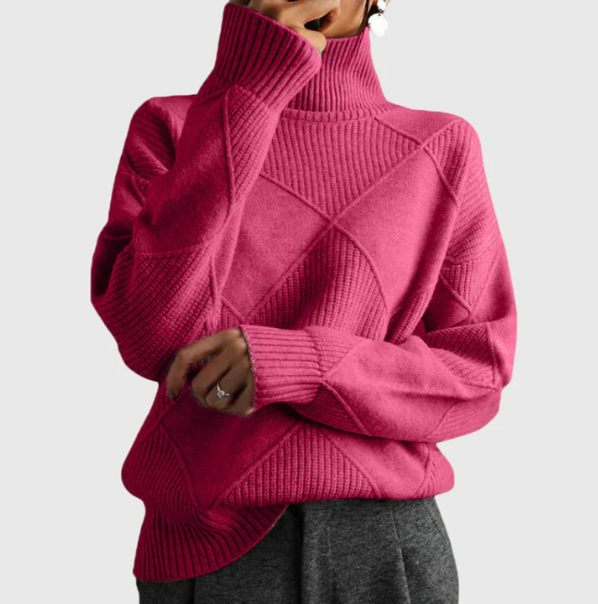 JULIA | MODERN GEOMATRIC TURTLENECK SWEATER