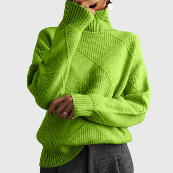 JULIA | MODERN GEOMATRIC TURTLENECK SWEATER