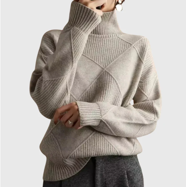 JULIA | MODERN GEOMATRIC TURTLENECK SWEATER