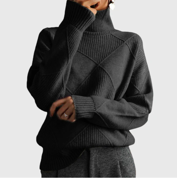 JULIA | MODERN GEOMATRIC TURTLENECK SWEATER