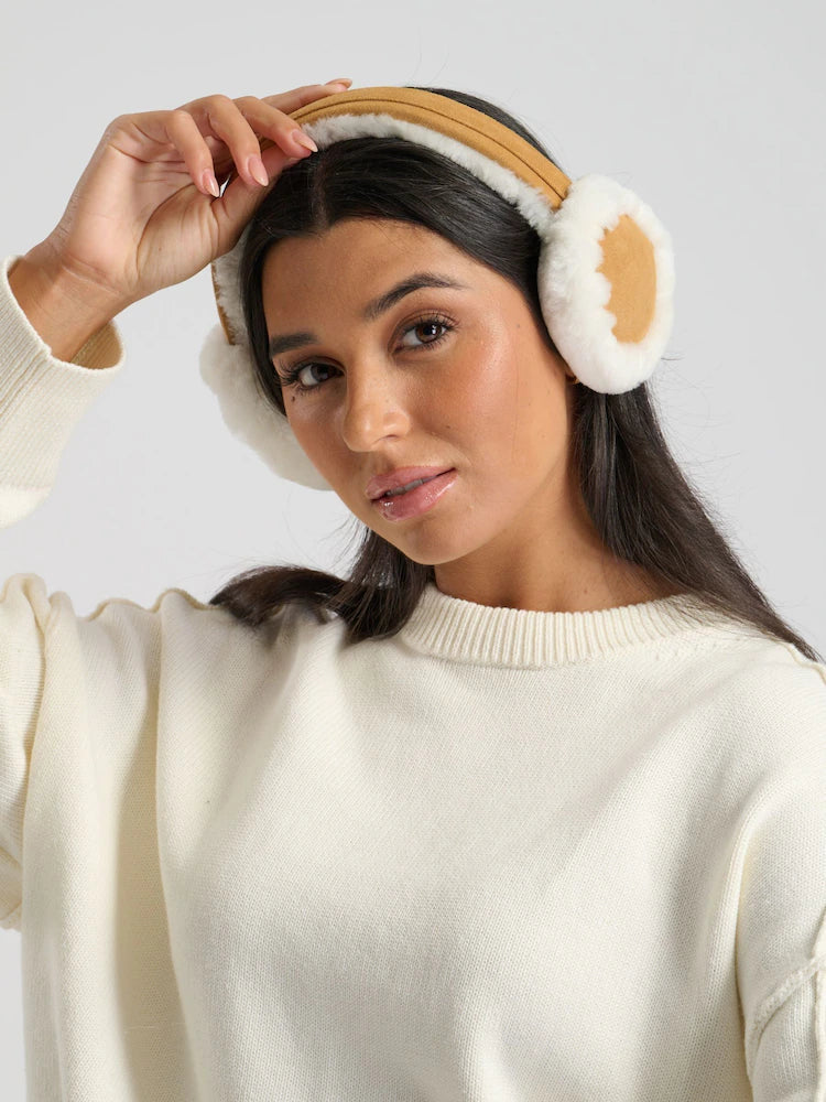 South Beach Genuine Sheepskin Ear Muffs