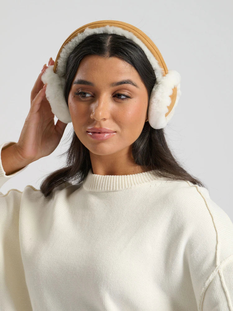 South Beach Genuine Sheepskin Ear Muffs
