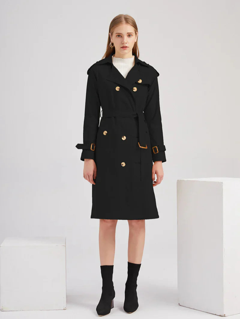 Classic relaxed trench coat with a waist tie