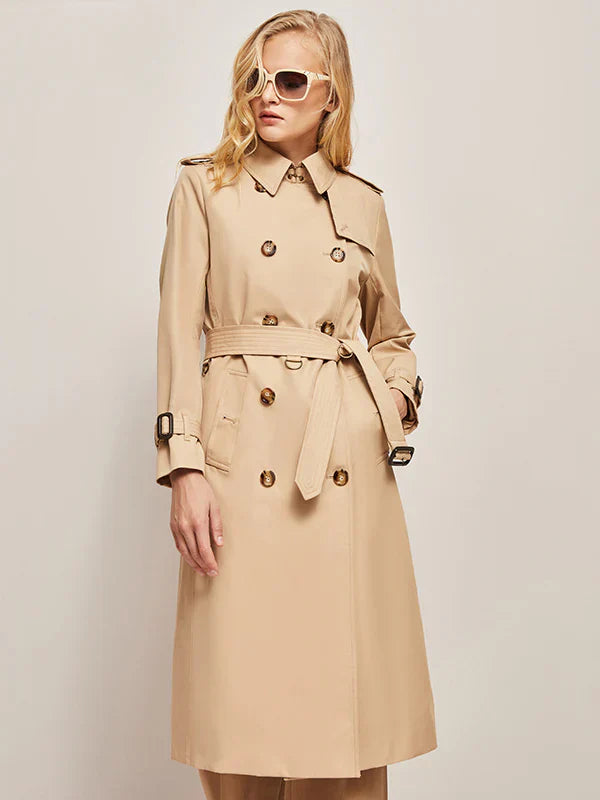 Elegant classic long trench coat